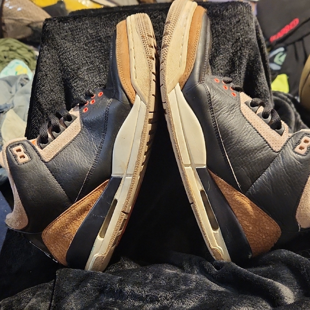 2021 Air Jordans (Dersert Elephant) Men's Black and Brown High-Top Sneakers